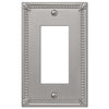 Amerelle Imperial Bead Brushed Nickel 1 gang Metal Decorator Wall Plate 1 pk