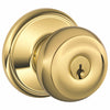 Schlage Georgian Bright Brass Entry Door Knob 1-3/4 in. - Deal of The Week