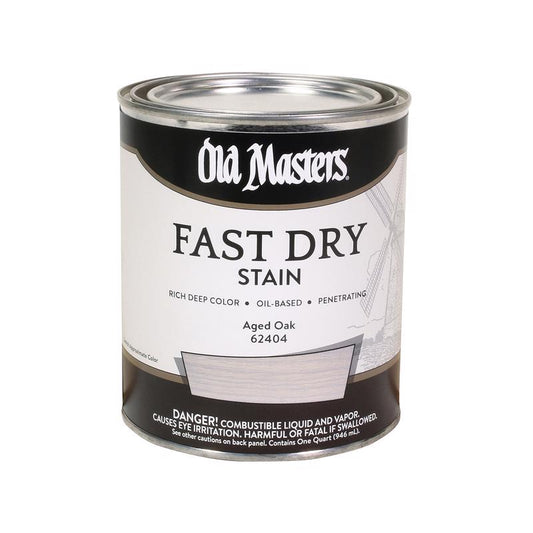 Old Masters Professional Semi-Transparent Aged Oak Oil-Based Alkyd Fast Dry Wood Stain 1 qt (Pack of 4)