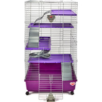 Kaytee Multi Level Ferret Home Cage with Shelves Ramps and Wheels 24 in x 24 in x 44.2 in