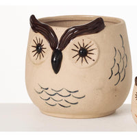 Sullivans Brown Ceramic 6 in. H Owl Planter -Pack of 2