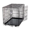 Pet Lodge Large Metal Double Door Dog Crate Black 27 in. H X 24 in. W X 36 in. D