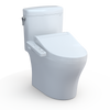 TOTO® WASHLET®+ Aquia IV® Cube Two-Piece Elongated Dual Flush 1.28 and 0.9 GPF Toilet with C2 Bidet Seat, Cotton White - MW4363074CEMFGN#01