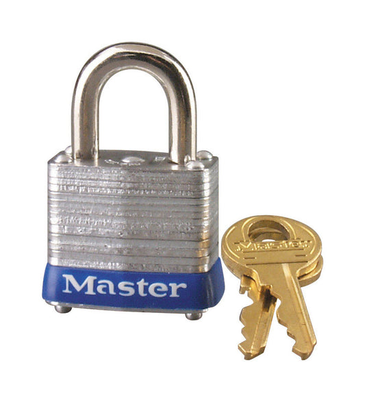 Master Lock 1 in. H x 11/16 in. W x 1-1/8 in. L Laminated Steel 4-Pin Cylinder Padlock 6 pk Keyed Alike (Pack of 6)