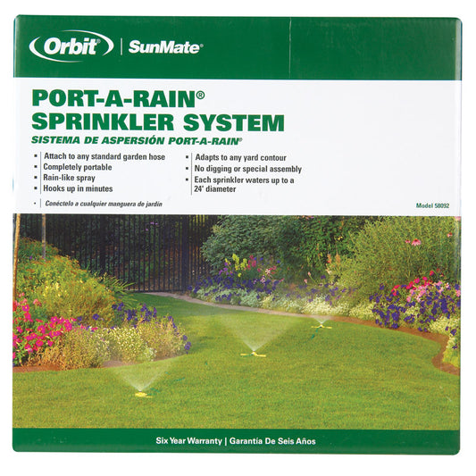 Orbit Port-A-Rain Plastic Non-tipping Base Stationary Sprinkler 2827 sq ft