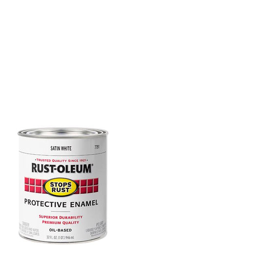 Rust-Oleum Stops Rust Satin White Protective Enamel Indoor and Outdoor 485 g/L 1 qt.