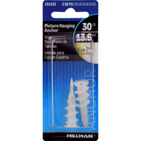 Hillman Zip Hangers Large Picture Hanger 2 pk (Pack of 10)