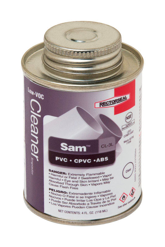 Rectorseal Sam Clear Cleaner For ABS/CPVC/PVC 4 oz