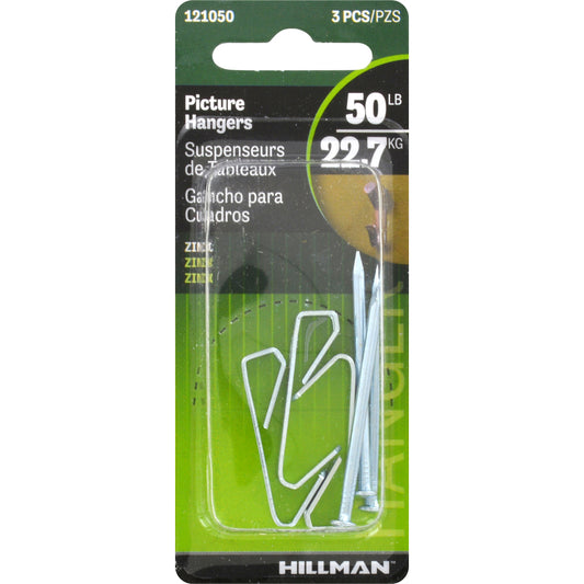 Hillman AnchorWire Silver Conventional Picture Hanger 50 lb. 3 pk (Pack of 10)