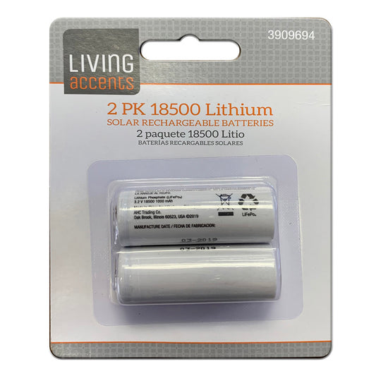 Living Accents Lithium Phosphate Rechargeable Battery 18,500 1000 mAh 3.2V for Solar Powered Lights