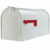 Architectural Mailboxes Elite Classic Galvanized Steel Post Mount White Mailbox - Open Box