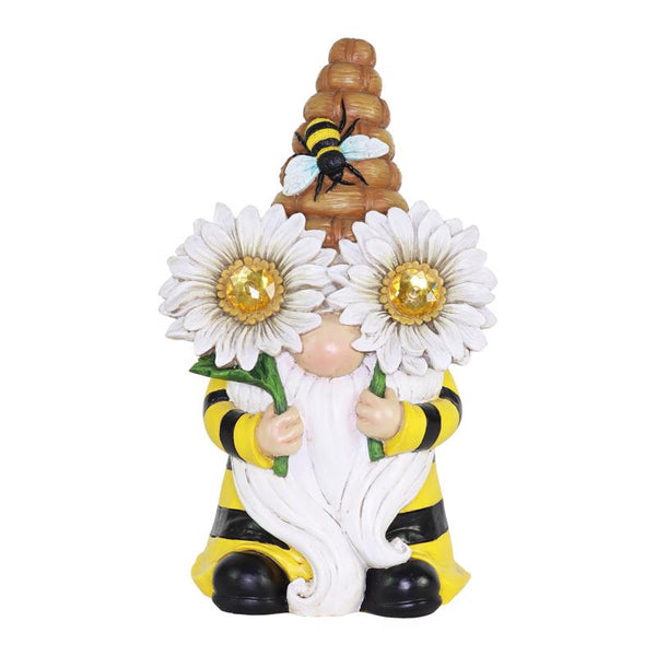 Exhart Assorted Resin 11 in. H Beekeeper Gnome Solar Statue (Pack of 3)