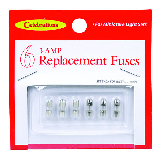 Celebrations Miniature Light White Replacement Fuses (Pack of 25)