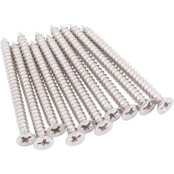 Strike Screws, #8 x 2", 10-Pack, Satin Nickel by Stone Harbor Hardware