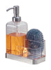 InterDesign Forma Clear Stainless Steel Soap and Sponge Caddy