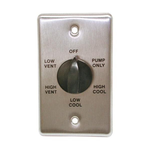 Interruptor de pared para enfriador evaporativo de metal negro con dial