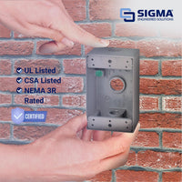 Sigma Electric New Work 18.3 cu in Rectangle Die-Cast Metal Weatherproof Box Gray