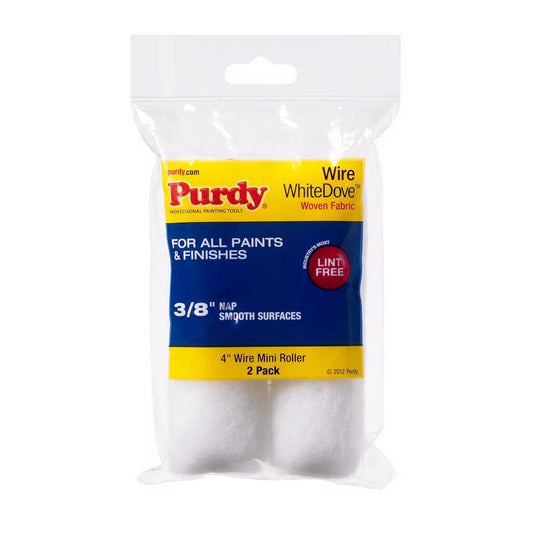Purdy White Dove Dralon 3/8 in. x 4 in. W Mini Paint Roller Cover 2 pk (Pack of 6)
