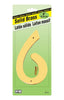 Hy-Ko 4 in. Brass Gold 6 Number Nail-On (Pack of 10)