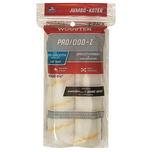 Wooster Pro/Doo-Z Woven 6.5 in. W X 3/8 in. Jumbo Paint Roller Cover 2 pk