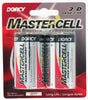 Mastercell Pro Power D Alkaline Batteries 2 pk Carded (Pack of 10)