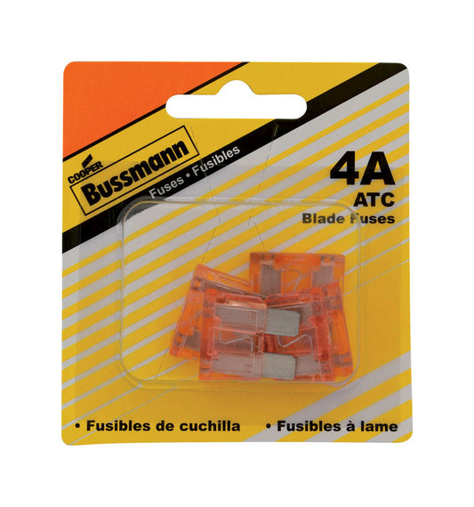 Bussmann 4 amps ATC Blade Fuse 5 pk (Pack of 5)
