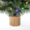 Celebrations 3 ft. Slim LED 50 ct Table Top with Wood Base Color Changing Christmas Tree
