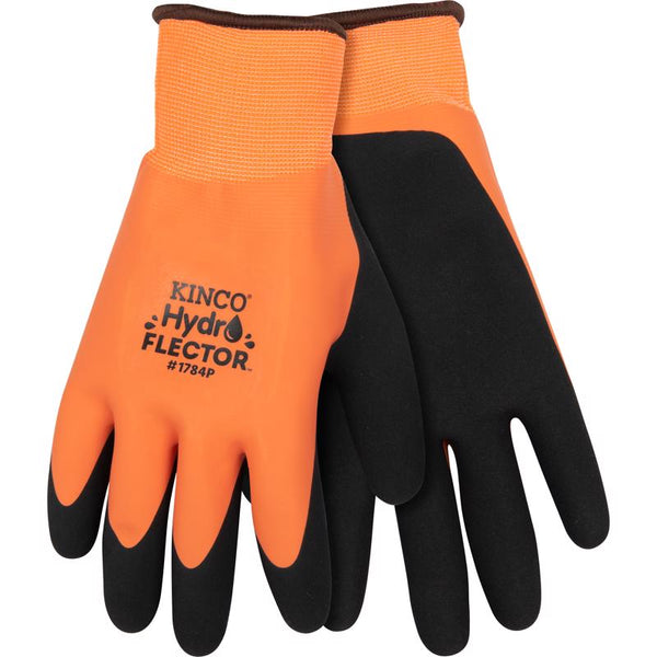 Guantes impermeables para hombre Kinco Hydroflector, color negro y naranja, talla XL, 1 par