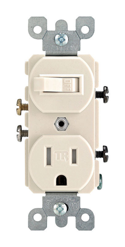 Leviton 15 amps 125 V Duplex Light Almond Combination Switch/Outlet 5-15R 1 pk