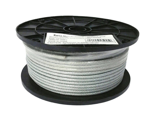 Baron Clear Vinyl Galvanized Steel 1/8 in. D X 250 ft. L Aircraft Cable