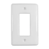 Amerelle Metro White 1 gang Ceramic Decorator Wall Plate 1 pk - Deal of The Week