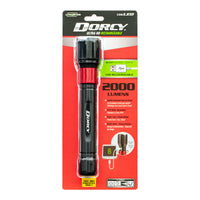 Dorcy Ultra HD Series 2000 lm Black/Red LED Flashlight Power Bank 18650 Battery