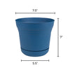 Bloem Saturn 7 in. D Plastic Planter Blue