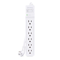 CyberPower 4 ft. L 6 outlets Surge Protector White 600 J