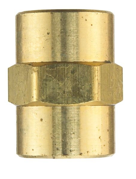 Acoplamiento de latón amarillo JMF FPT de 3/8 pulg. x 3/8 pulg. de diámetro FPT (paquete de 10)