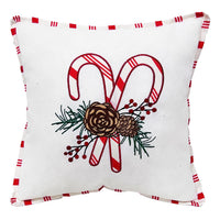 Celebrations Home White Candy Cane Pillow 16 in. (Pack of 4)