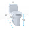 TOTO® Eco UltraMax® One-Piece Elongated 1.28 GPF Toilet with CEFIONTECT, Cotton White - MS854114EG#01