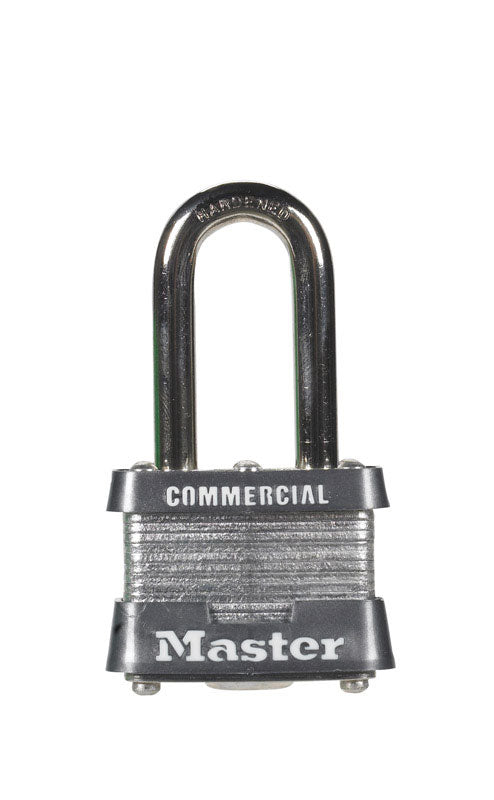 Master Lock 1-5/16 in. H x 1-5/8 in. W x 1-9/16 in. L Laminated Steel Double Locking Padlock 1 pk (Pack of 6)