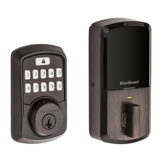 Kwikset Aura Venetian Bronze Metal Bluetooth Keypad Entry Smart Lock