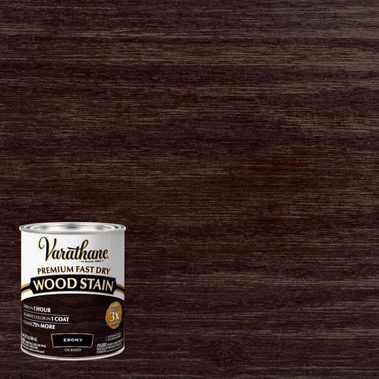 Varathane Premium Fast Dry Semi-Transparent Ebony Wood Stain 1 qt. (Pack of 2)