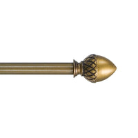 Kenney Acorn Antique Brass Brown Cafe Rod 28 in. L X 48 in. L
