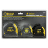 Steel Grip 25 ft. L X 1 in. W Tape Measure Set 3 pk
