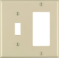 Leviton Decora Ivory 2 gang Thermoset Plastic Decorator/Toggle Wall Plate 1 pk