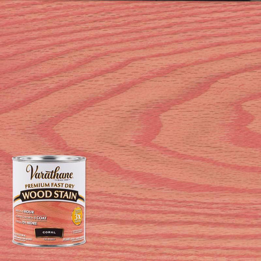 Varathane Premium Fast Dry Semi-Transparent Coral Oil-Based Wood Stain 275 sq. ft. Coverage 1 qt.