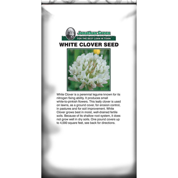 Jonathan Green White Clover Seed 1 lb Nitrogen Fixing Ground Cover for Lawns Soil Improvement and Erosion Control
