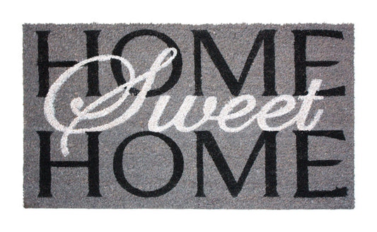 J & M Home Fashions 36 in. L X 24 in. W Gray Home Sweet Home Coir Door Mat