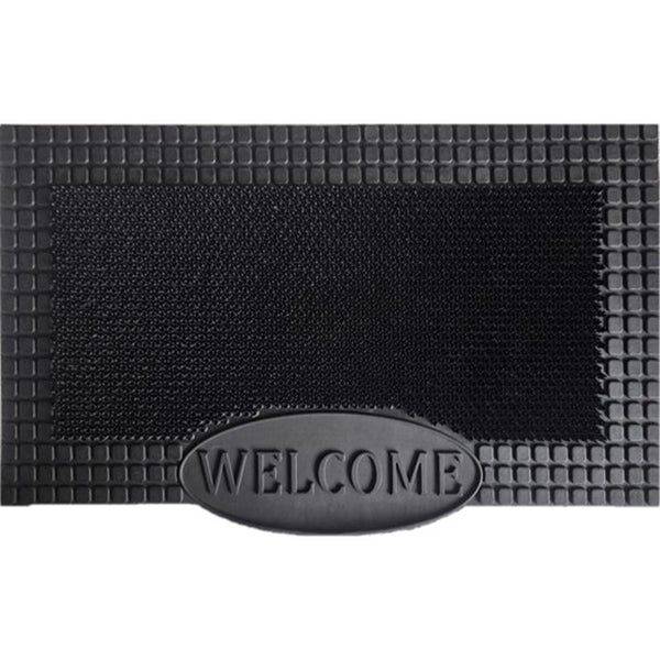 Direct Home Textiles Goup 30 in. W X 18 in. L Black Rubber Door Mat