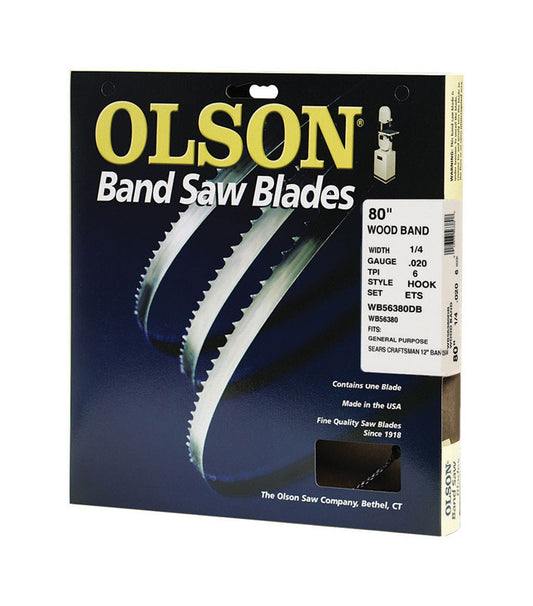 Olson 80 in. L X 0.25 in. W Carbon Steel Band Saw Blade 6 TPI Skip teeth 1 pk