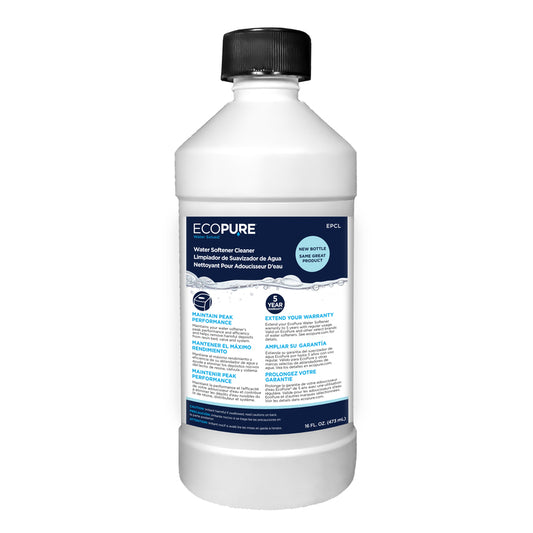 EcoPure Water Solved Water Softener Cleaner Liquid 16 oz (Pack of 3).