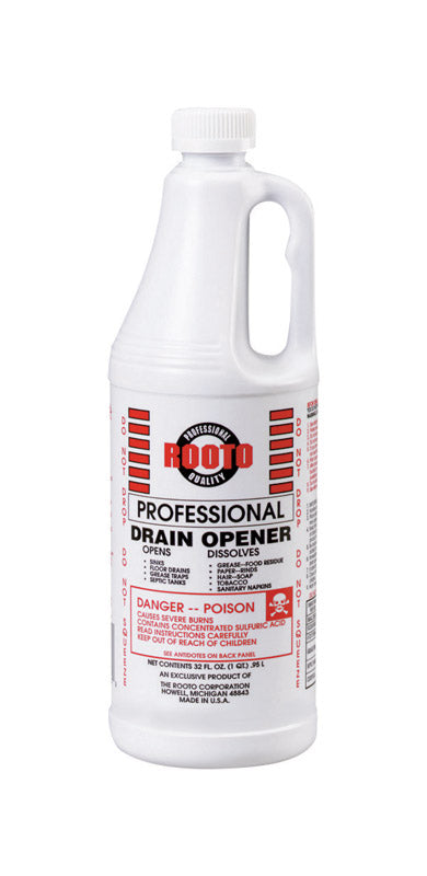 Rooto Professional Liquid Drain Opener 32 oz (Pack of 12)